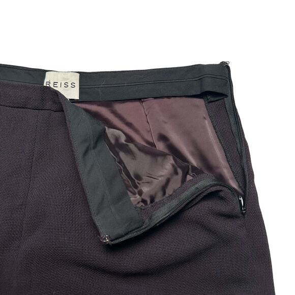Reiss | Women | Camila Dark Plum Wool Textured Business Blazer Pant Suit | Sz 8 - Picture 15 of 16